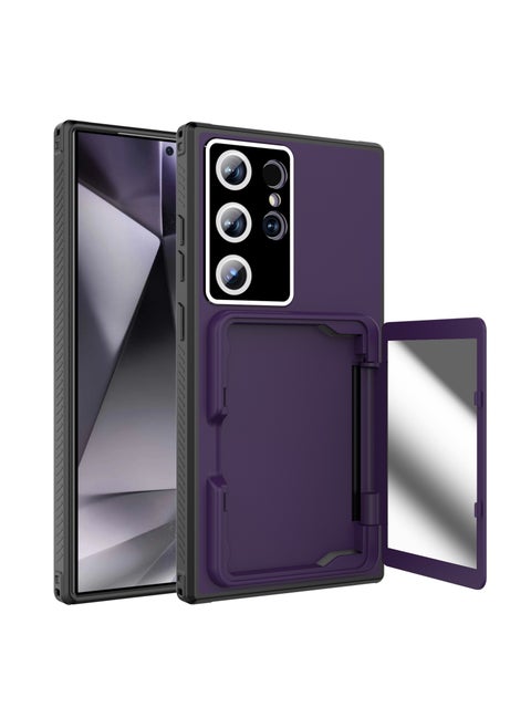Samsung Galaxy S24Ultra/S24Plus/S24 Wallet Case with Hidden Card Holder Slim Shock Resistant Mirror