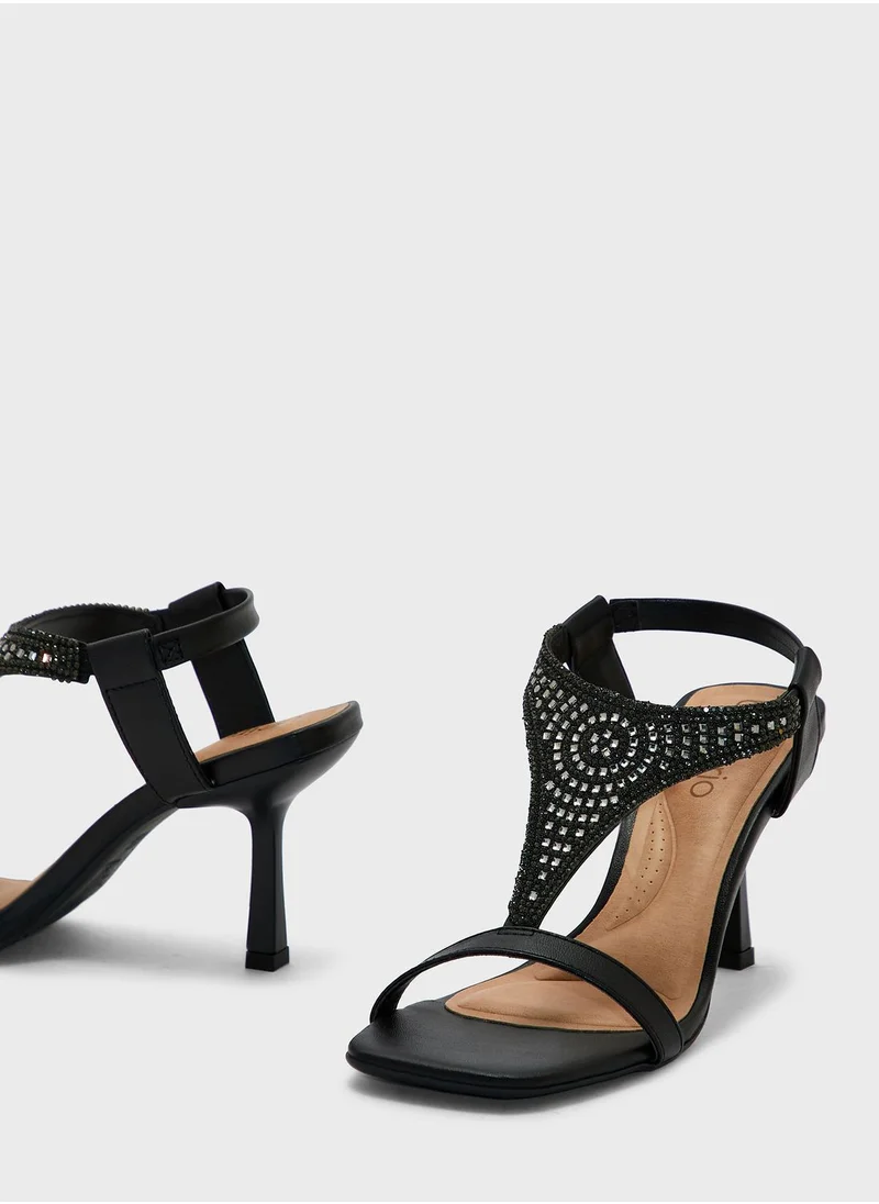 Beira Rio Multi Strap Mid Heel Sandals