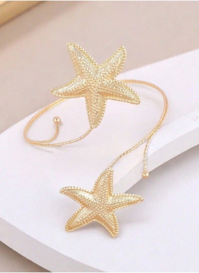 pc Minimalist Open-Ended Ocean Series Petite Shell & Starfish Bracelet