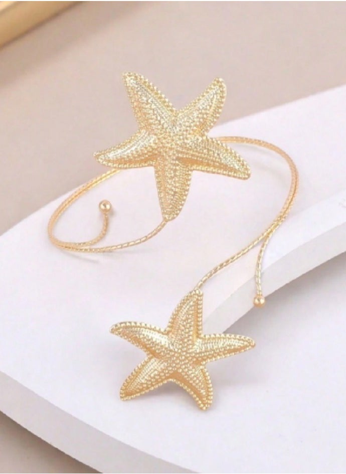 pc Minimalist Open-Ended Ocean Series Petite Shell & Starfish Bracelet