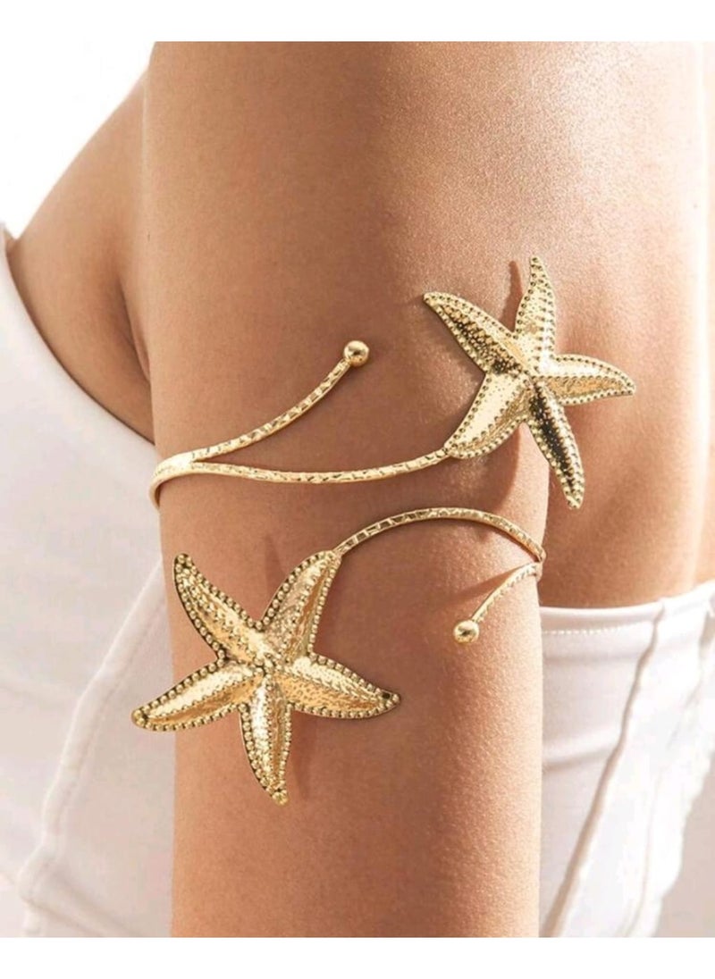 pc Minimalist Open-Ended Ocean Series Petite Shell & Starfish Bracelet