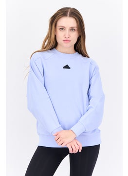 Adidas Women Sportswear Fit Long Sleeves Outdoor Sweater, Light Blue  - Image 1