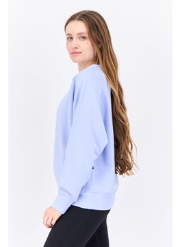 Adidas Women Sportswear Fit Long Sleeves Outdoor Sweater, Light Blue  - Image 3