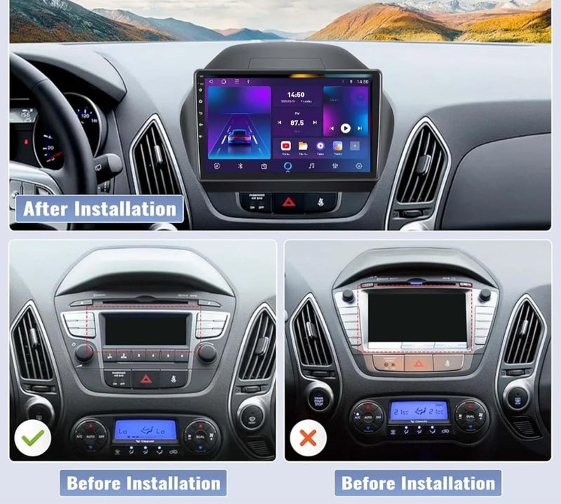 فيريكس ستيريو سيارة هيونداي توسان IX35 مناسب لشاشة أندرويد توسان iX35 مع Apple Carplay Android Auto لاسلكي واي فاي DSP FM&AM BT AHD كاميرا متضمنة واجهة سريعة QLED (4 + 32 جيجابايت 360D كاميرات) - Image 2