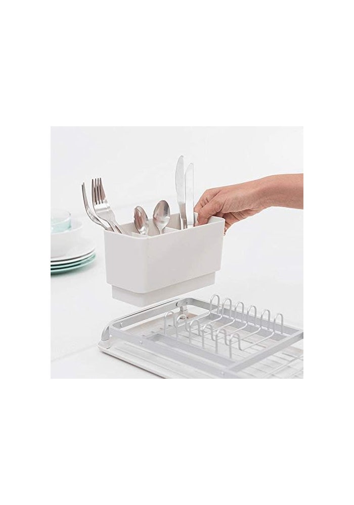 Brabantia Compact Dish Drying Draining Rack with Removable Cutlery Basket - Light Gray - Image 5