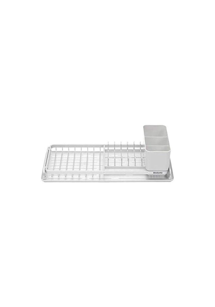 Brabantia Compact Dish Drying Draining Rack with Removable Cutlery Basket - Light Gray - Image 4