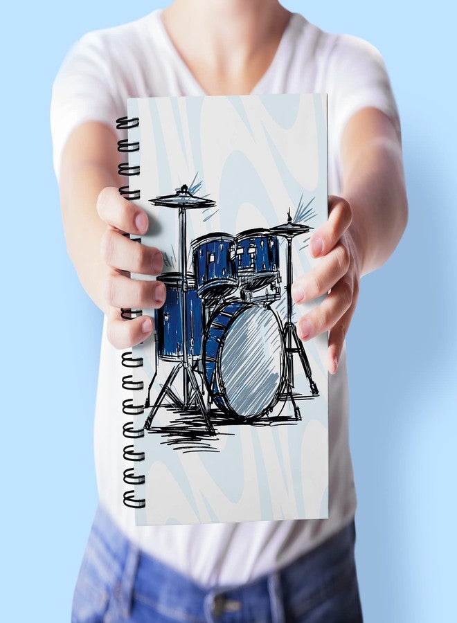 VPRINT QUALITY دفتر ملاحظات Vprint Music Drum ذو غلاف حلزوني وأوراق فارغة غير مسطرة، مقاس A5 (6 × 9 بوصات) (Music Drum) - Image 3
