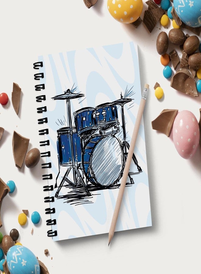 VPRINT QUALITY دفتر ملاحظات Vprint Music Drum ذو غلاف حلزوني وأوراق فارغة غير مسطرة، مقاس A5 (6 × 9 بوصات) (Music Drum) - Image 2