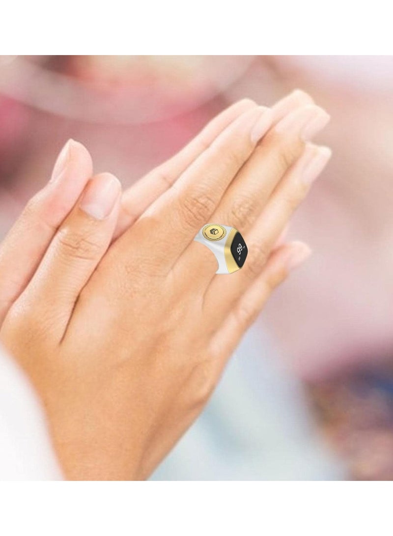 Smart Dhikr Ring, with Bluetooth Connectivity Exclusive IQIBLA App, Vibration Reminder, Tasbeeh Counter and 5 Daily Prayer Reminders, Specially Customized for Arab Middle East Countries - Image 4