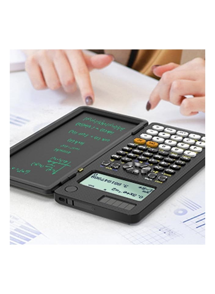 ABJ - Advanced Scientific Calculator Set - Multiview Display, Erasable LCD Writing Tablet, Solar Power, Notepad for School, Engineering, Teachers with Pen included - Image 1