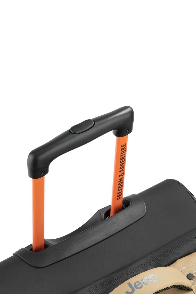 جيب حقيبة سفر بعجلتين  سم من القماش الناعم بلون الرمال الدافئة - Image 5