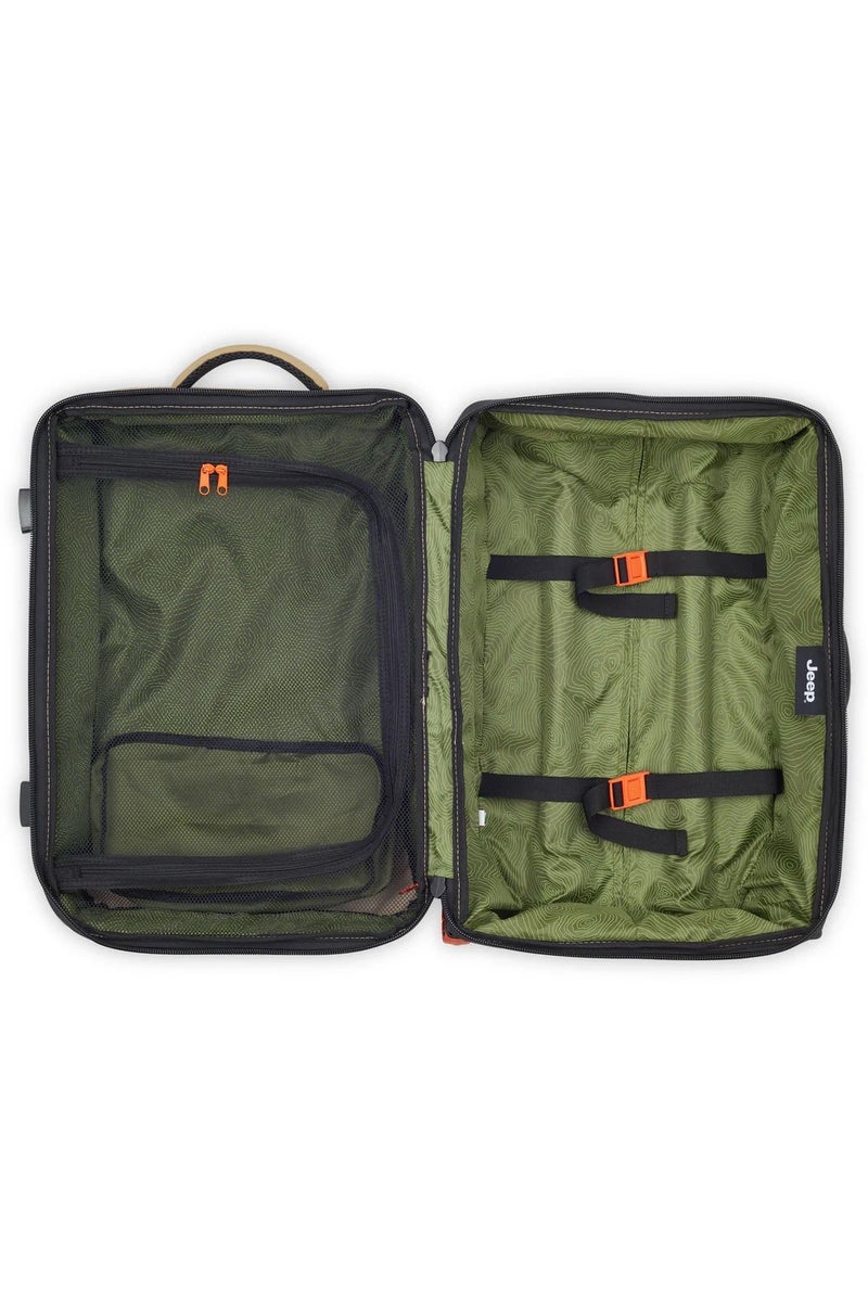 جيب حقيبة سفر بعجلتين  سم من القماش الناعم بلون الرمال الدافئة - Image 3