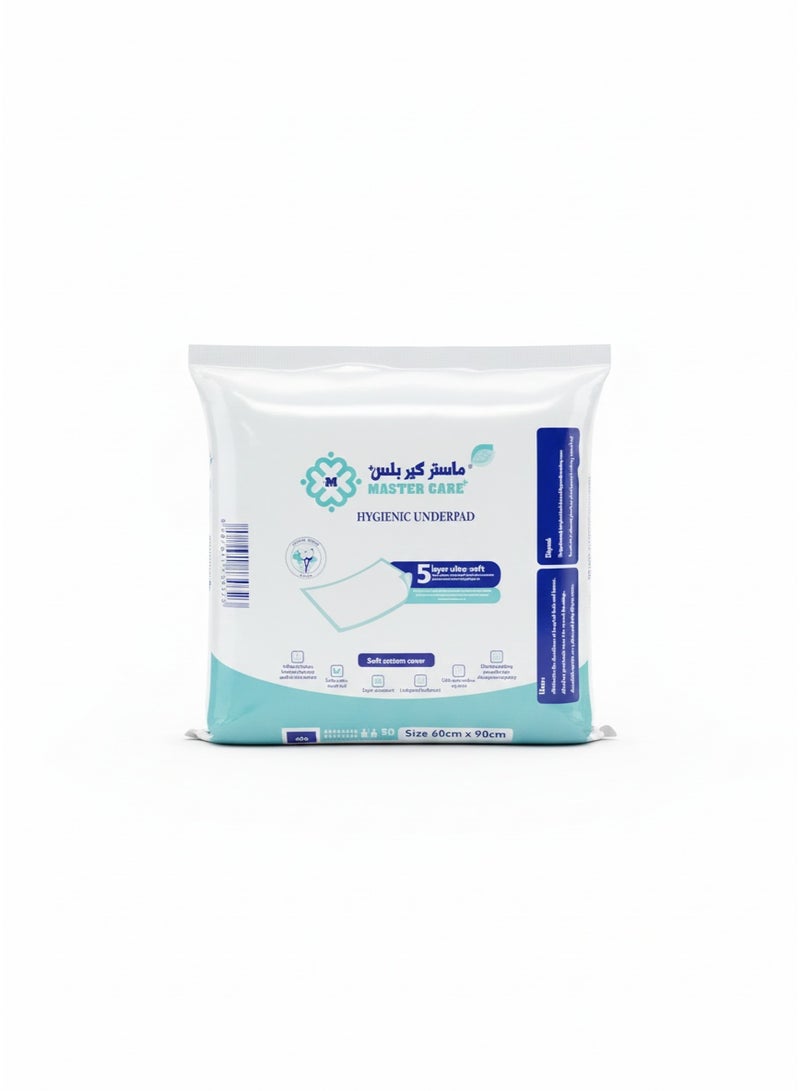 Master Care Medical Bed Pads 5-Layer High Absorbency – Waterproof & Leak-Proof Protection for Beds and Chairs (50 Pack) - Image 1