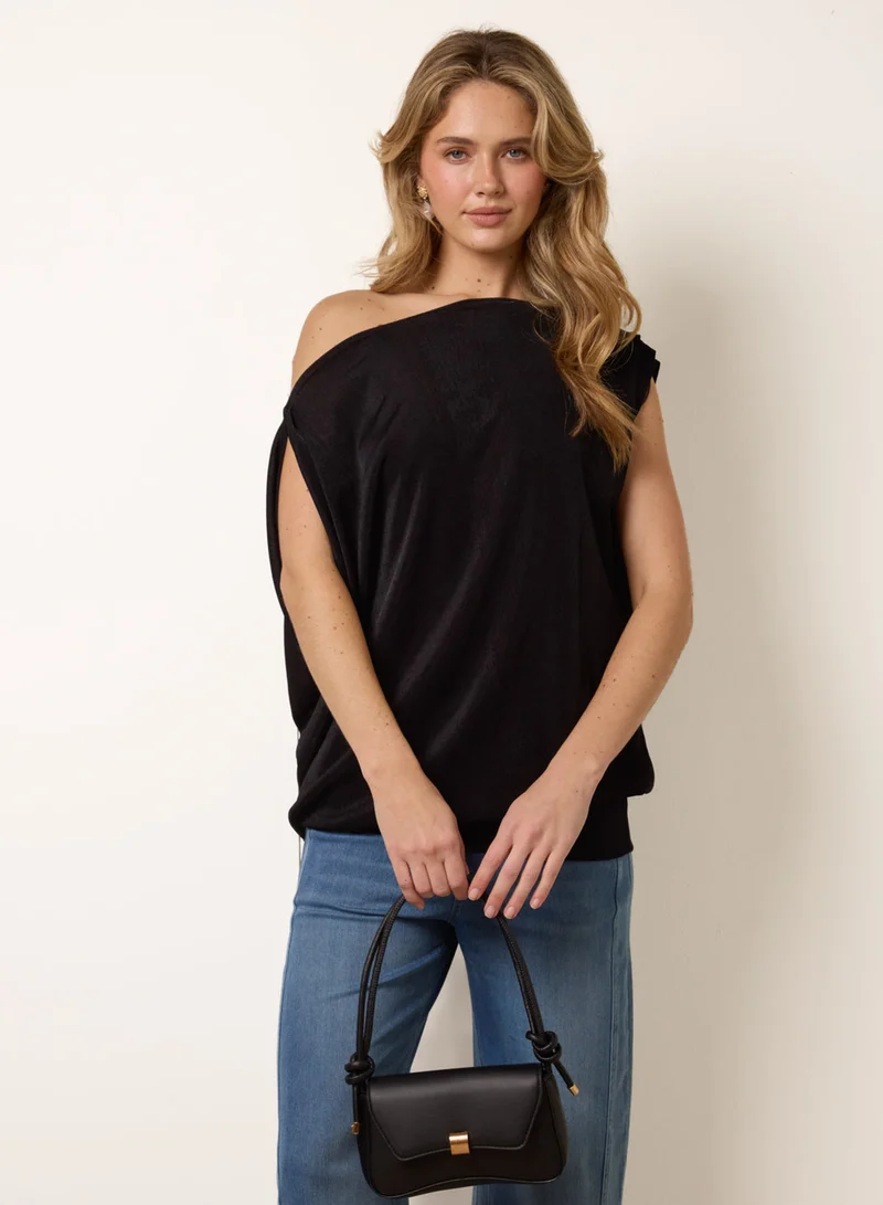 بلو فانيلا Deep Band Slinky Oversize Tunic Top