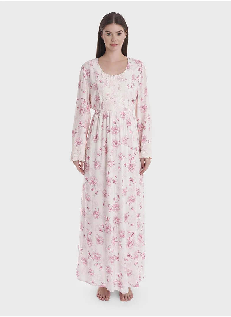 كشخة Pink Nightwear with Waist Band