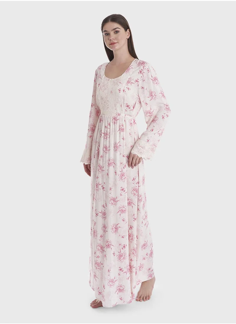 كشخة Pink Nightwear with Waist Band