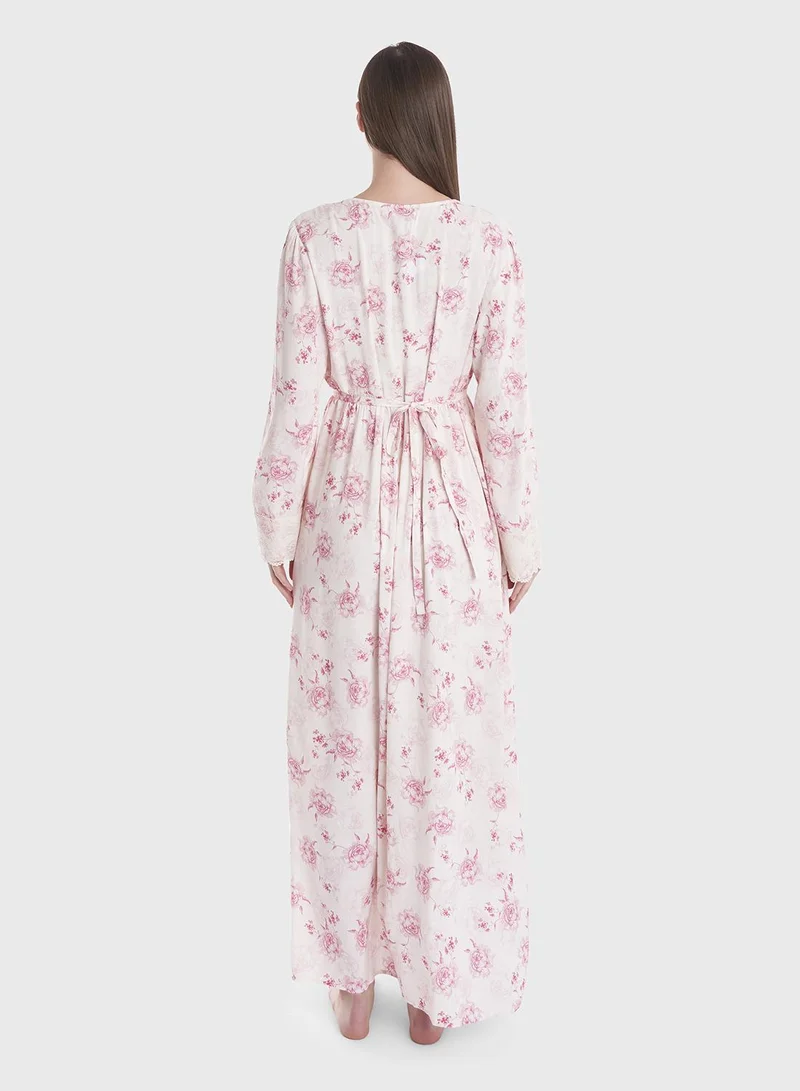 KASHKHA Pink Nightwear with Waist Band