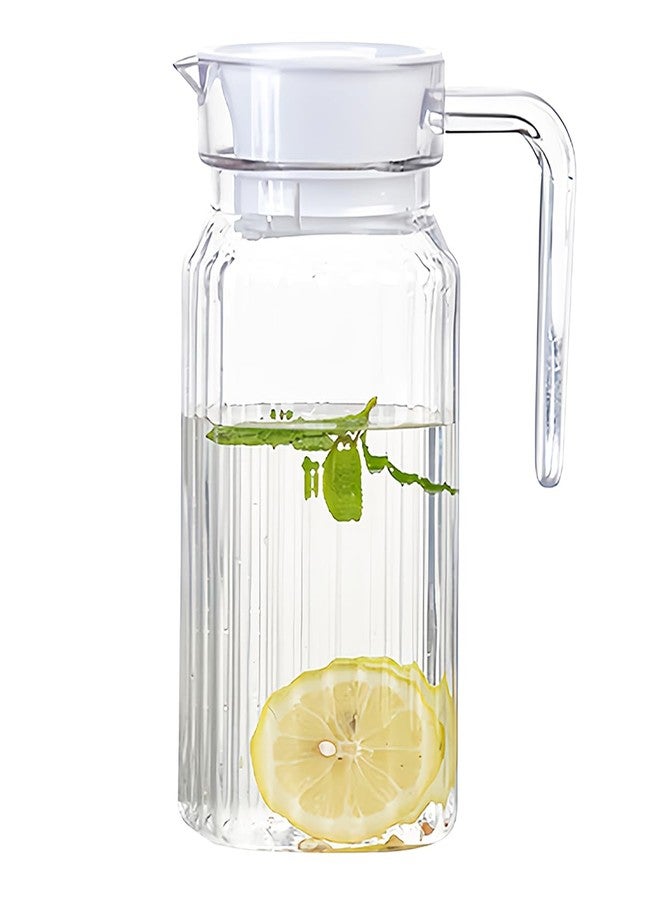 DOERDO DD DOERDO Plastic Pitcher with Lid, Broken Resistant Beverage Jugs, Ice Cold Juice Jug for Homemade Juice Iced Tea Milk Beverage, 3.3X6.2Inch, 600ML - Image 1