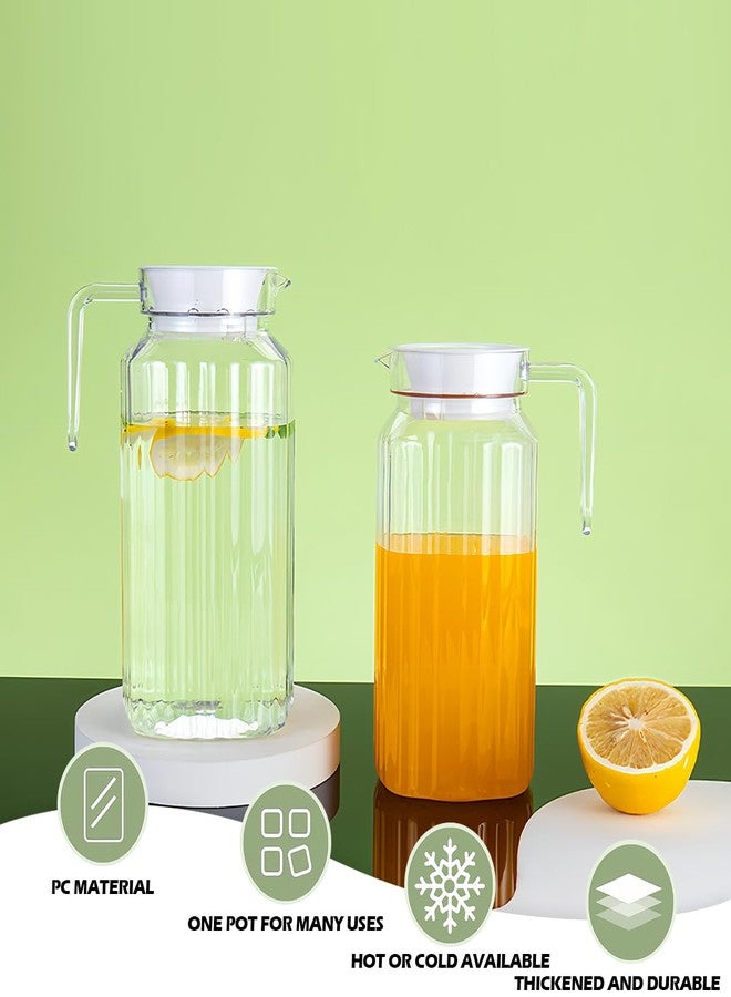DOERDO DD DOERDO Plastic Pitcher with Lid, Broken Resistant Beverage Jugs, Ice Cold Juice Jug for Homemade Juice Iced Tea Milk Beverage, 3.3X6.2Inch, 600ML - Image 4