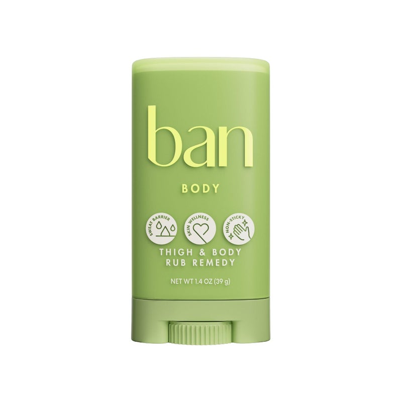 Ban Thigh & Body Anti-Friction Balm, Prevents Chafing & Skin Irritation, Anti Chafe Balm for Women & Men, Aluminum, Baking Soda & Talc Free, Unscented, 1.4 Oz - Image 1