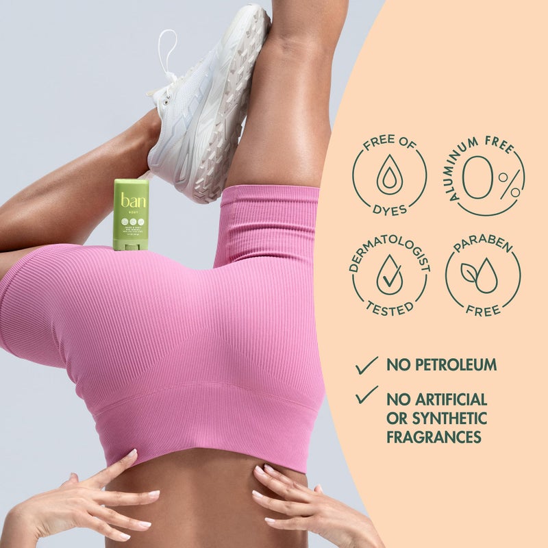 Ban Thigh & Body Anti-Friction Balm, Prevents Chafing & Skin Irritation, Anti Chafe Balm for Women & Men, Aluminum, Baking Soda & Talc Free, Unscented, 1.4 Oz - Image 5