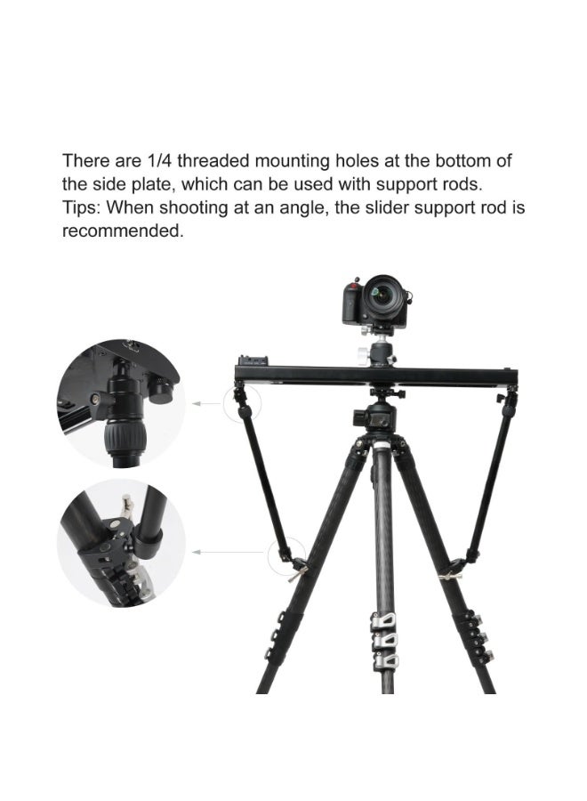 Camera Slider Support Arms?2 Packwith C Clamps, Multi-Angle Movement Length-Adjustable Tripod Support Rods, Alluminium Alloy Triopod Stabilizer for Shooting - Image 4