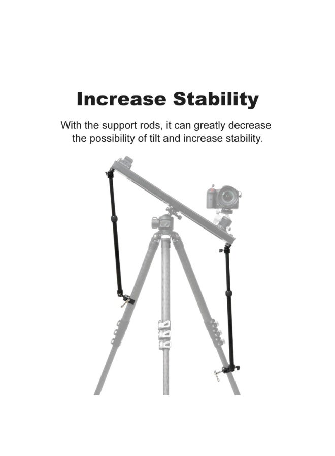 Camera Slider Support Arms?2 Packwith C Clamps, Multi-Angle Movement Length-Adjustable Tripod Support Rods, Alluminium Alloy Triopod Stabilizer for Shooting - Image 5