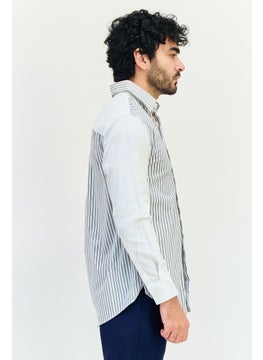 Selected Homme Men Regular Fit Long Sleeve Stripe Casual Shirt, Multicolor  - Image 3