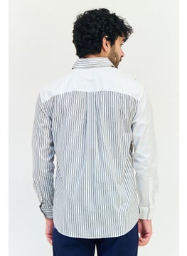 Selected Homme Men Regular Fit Long Sleeve Stripe Casual Shirt, Multicolor  - Image 4