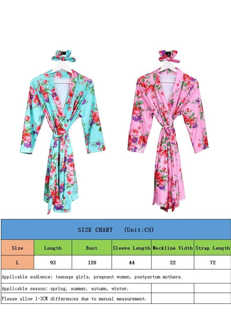 Generic - Matching Robe and Swaddle Set Mom And Baby - Mommy & Me Matching Outfits, Baby Blanket & Hospital Robe sets 4 Pink Size L - Image 1
