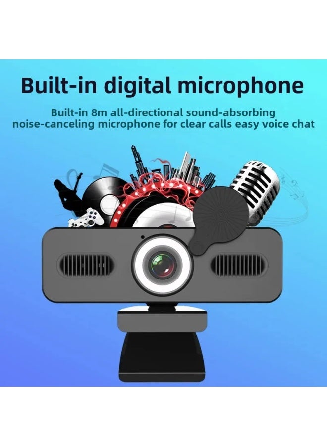 2K Computer Webcam Home Use Desktop Lecture Microphone External Notebook USB With Microphone External Photography Camera-Color:【C15】 - Image 2