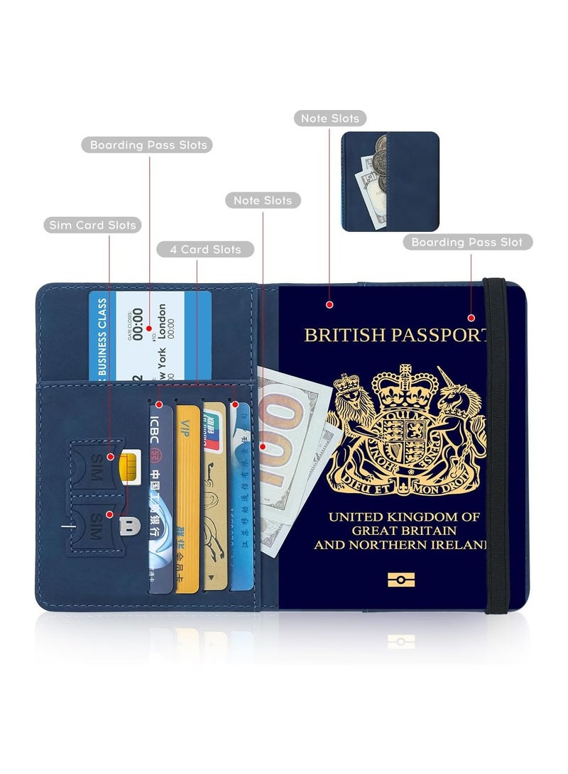 متجر الفرح غطاء جواز السفر، حامل جواز السفر، محفظة سفر، حافظة جواز سفر مانعة لتقنية تحديد الهوية بموجات الراديو، ملحقات سفر، حامل بطاقات، محفظة، هدايا سفر للجنسين، أزرق - Image 5