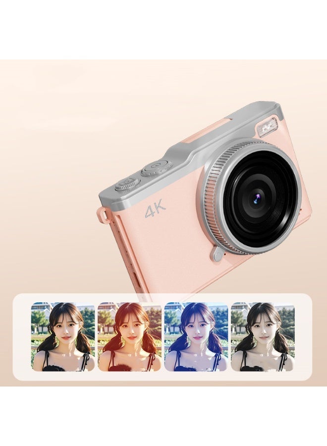 Makrystorm 4K Digital Camera, 64MP Vlogging Cameras, 16X Autofocus Point and Shoot Digital Camera with 2.4in 180°Flip Screen, Compact Vlog Travel Camara with 64G TF Card for Photography, Pink - Image 4