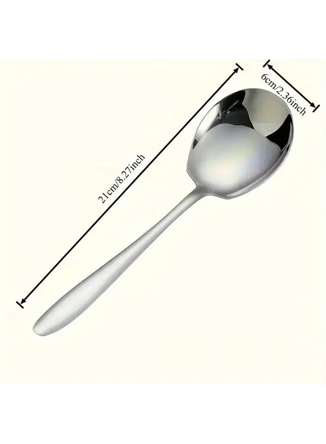 Extra Large Stainless Steel Long Handle Serving Spoon Durable Thick Flat Spoon - Image 3