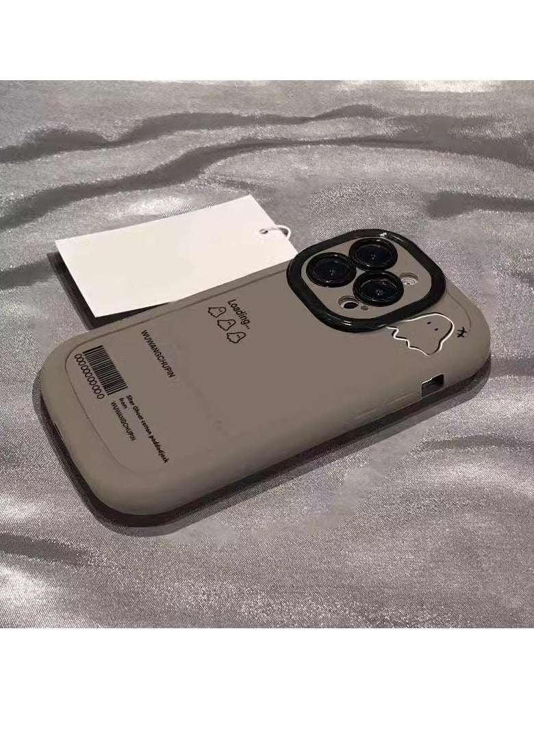 NIBEMINENT Minimalistic Little Ghost Protective TPU Case Cover For iPhone 15, Tea Color