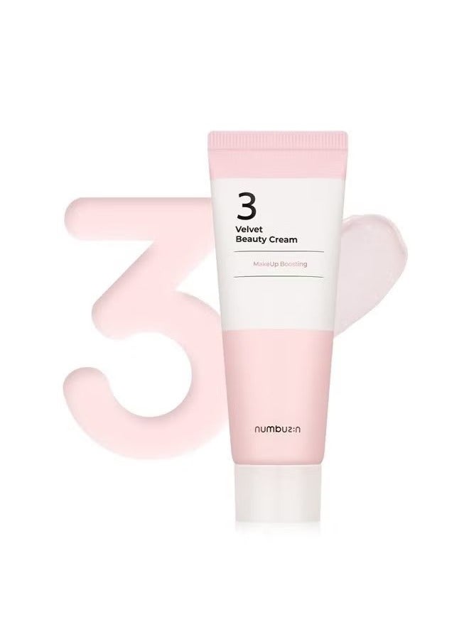 numbuzin No.3 Velvet Beauty Cream | Facial Makeup Primer, Textured Skin, Poreless Smooth Powdery Finish, Niacinamide, | Korean Skin Care, 2.02 fl oz - Image 1