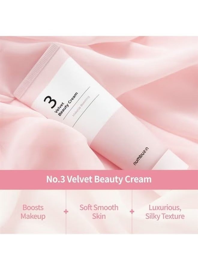 numbuzin No.3 Velvet Beauty Cream | Facial Makeup Primer, Textured Skin, Poreless Smooth Powdery Finish, Niacinamide, | Korean Skin Care, 2.02 fl oz - Image 2