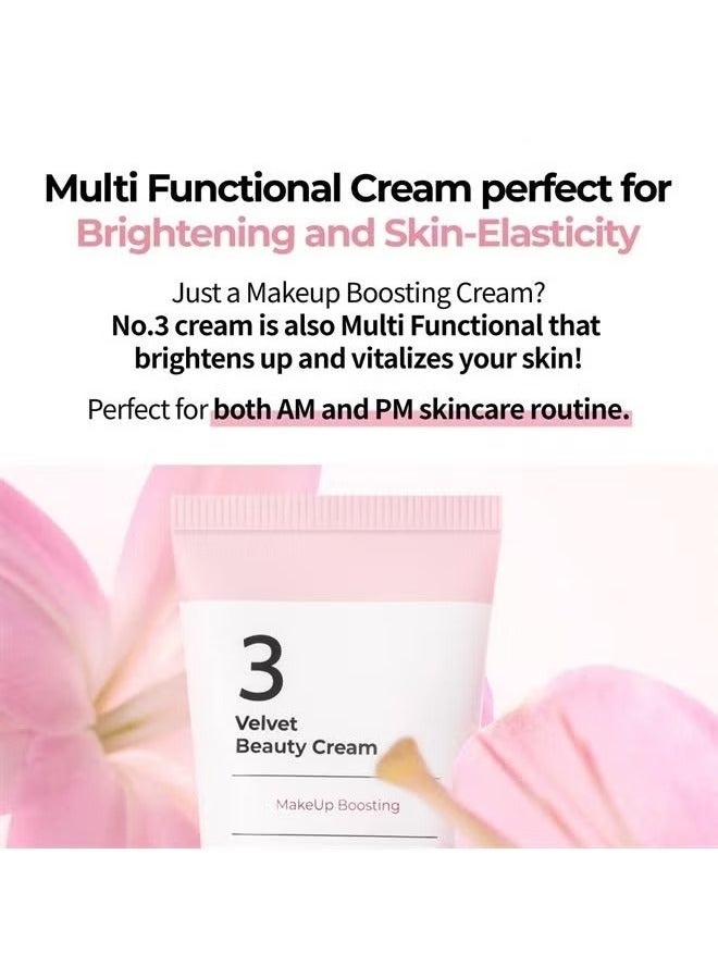 numbuzin No.3 Velvet Beauty Cream | Facial Makeup Primer, Textured Skin, Poreless Smooth Powdery Finish, Niacinamide, | Korean Skin Care, 2.02 fl oz - Image 5