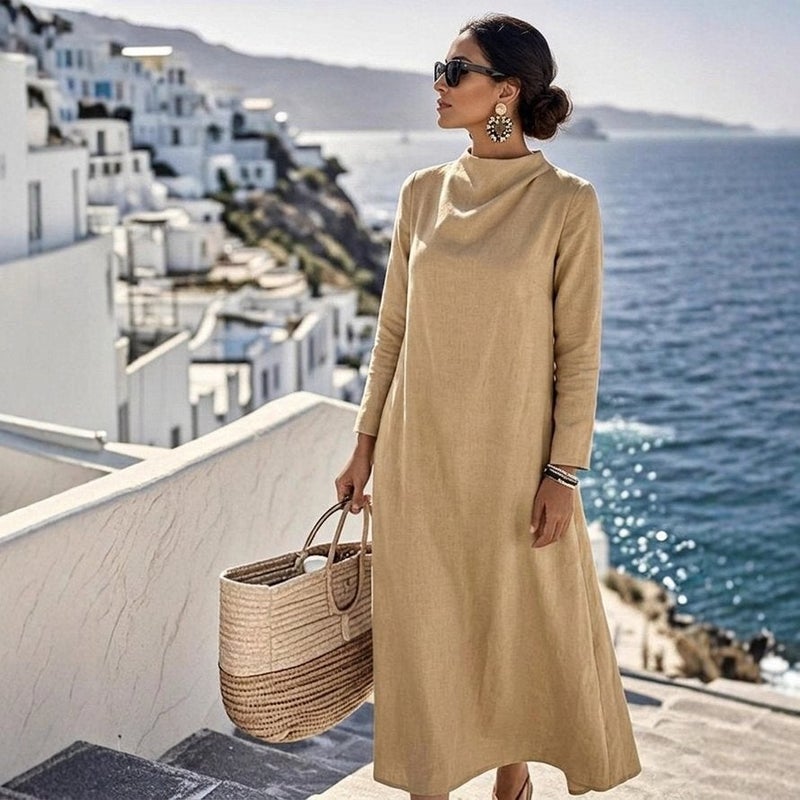 2026 Spring/Summer New Arrival: Elegant Bow Neck Casual Long-Sleeve  Dress - Image 3