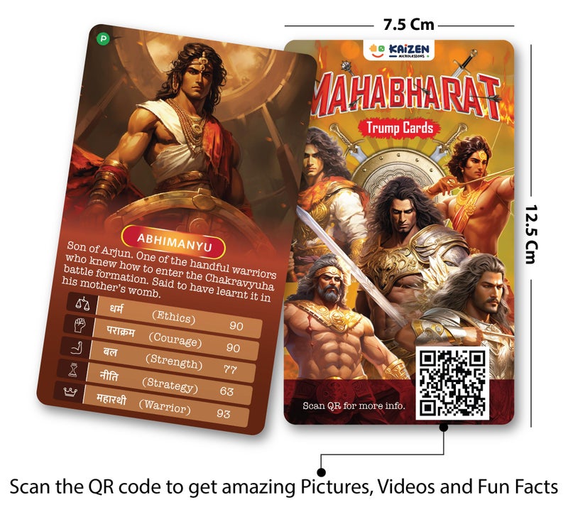 Kaizen MicroLessons 2 in 1 Indian and International History Trump Cards Combo. Mahabharat and Leaders Trump Cards - Image 2