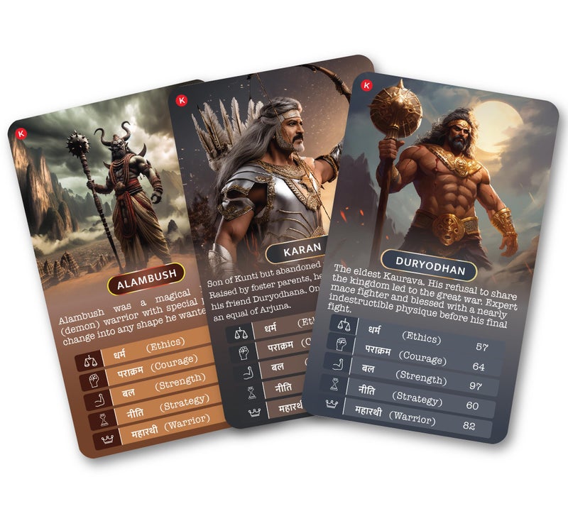 Kaizen MicroLessons 2 in 1 Indian and International History Trump Cards Combo. Mahabharat and Leaders Trump Cards - Image 5