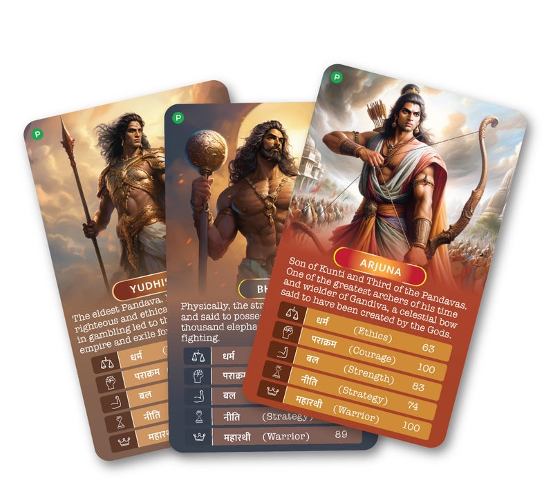 Kaizen MicroLessons 2 in 1 Indian and International History Trump Cards Combo. Mahabharat and Leaders Trump Cards - Image 4
