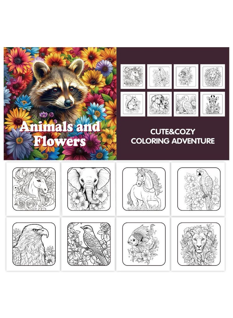 Cute & Comfy Doodle Watercolor Coloring Book Set (4 Books, 24 Pages Each) – Butterfly Fairy, Animals and Flowers, The Mystery of Mandala, Fantastic tree House – Thick Paper, Single-Sided Pages, Creative Art Gift for Adults & Kids - Image 3