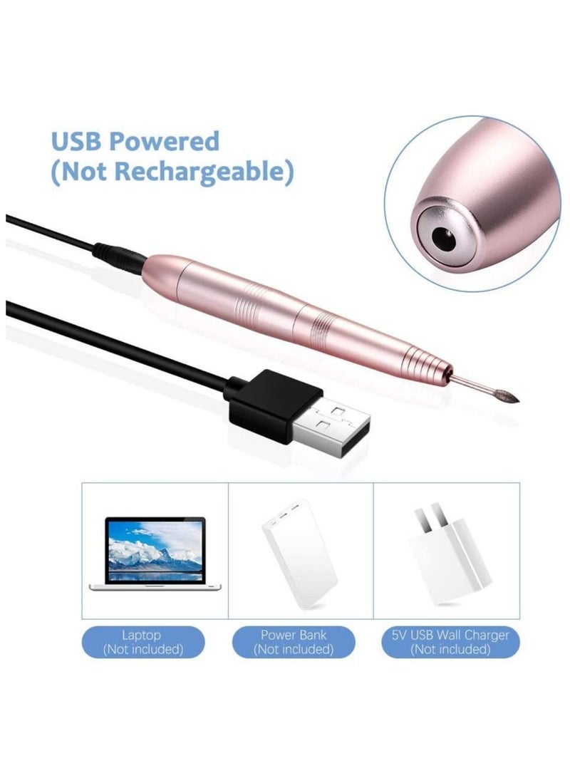 general Portable 11-in-1 USB Manicure Pedicure Nail File Polishing Drill Machine Tools Kit Set with Sanding Bands for Acrylic Gel Nails Removal, Home & Salon Use(Gold) - Image 3