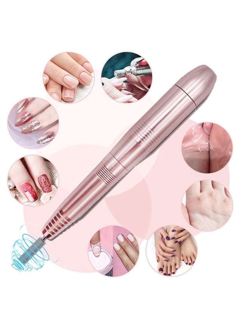 general Portable 11-in-1 USB Manicure Pedicure Nail File Polishing Drill Machine Tools Kit Set with Sanding Bands for Acrylic Gel Nails Removal, Home & Salon Use(Gold) - Image 2