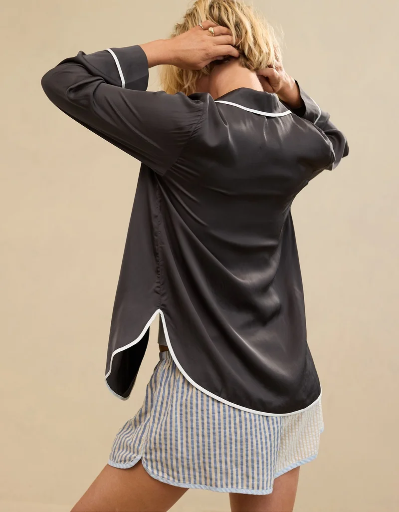 Aerie Aerie Off-Duty Satin Shirt