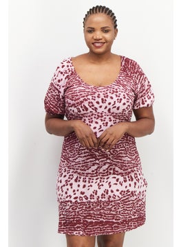WHISTLES Women Allover Print Mini Dress, Pink Combo  - Image 1