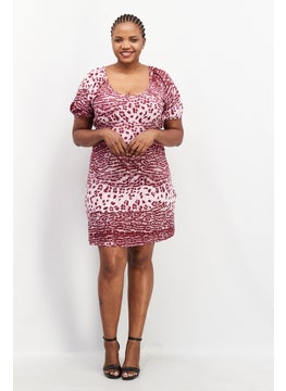 WHISTLES Women Allover Print Mini Dress, Pink Combo  - Image 3