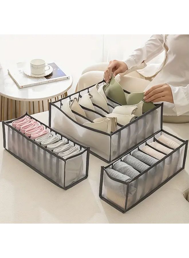White Underwear Drawer Dividers Foldable Storage Organizer For Bras Socks Travel - Image 1