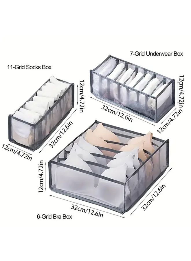 White Underwear Drawer Dividers Foldable Storage Organizer For Bras Socks Travel - Image 3